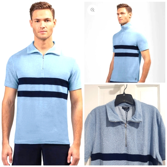 Ron Dorff Blue Terry Polo Shirt XXL - Picture 1 of 8